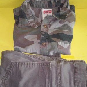 Wrangler Kids Boys Camouflage Top 8 & Shorts 10